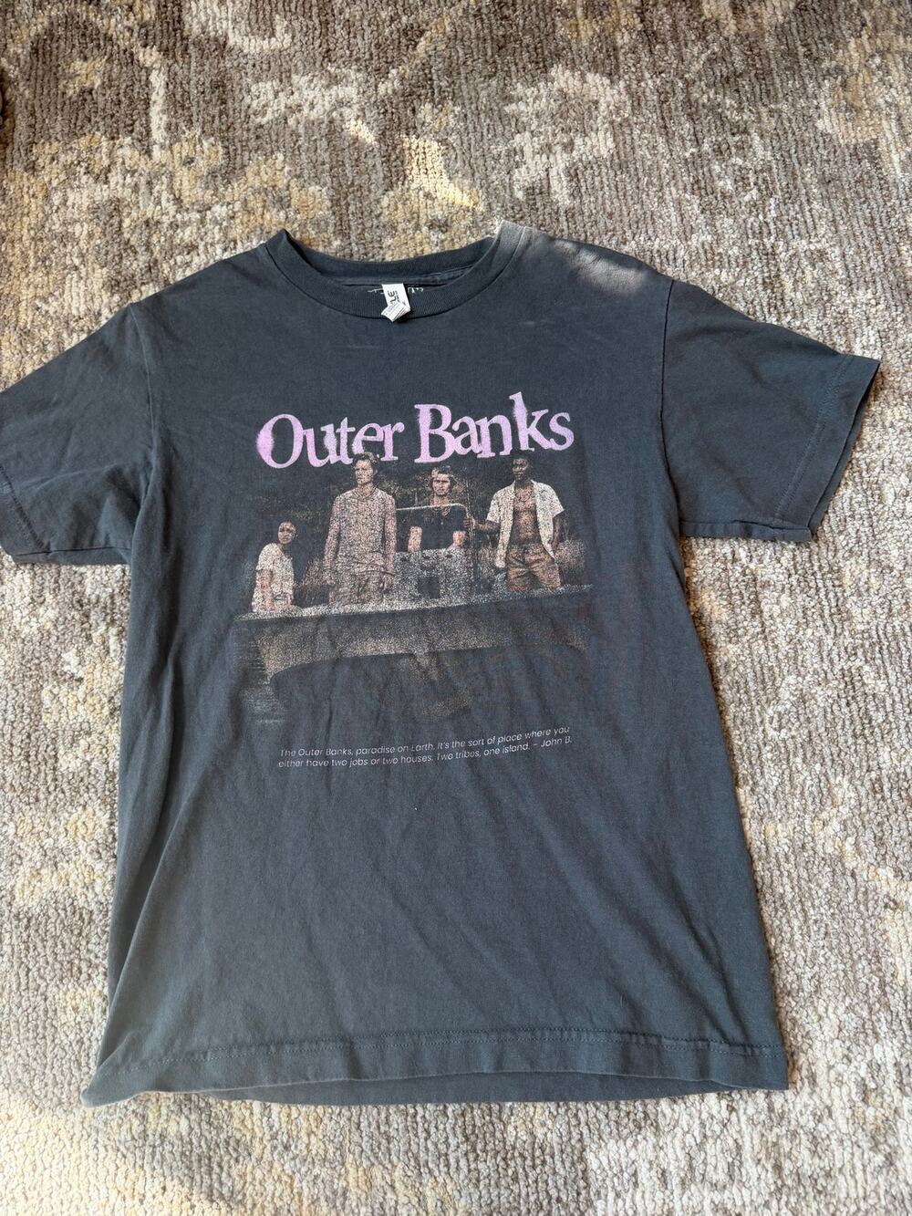 Charcoal colored Outer Banks Netflix Tee